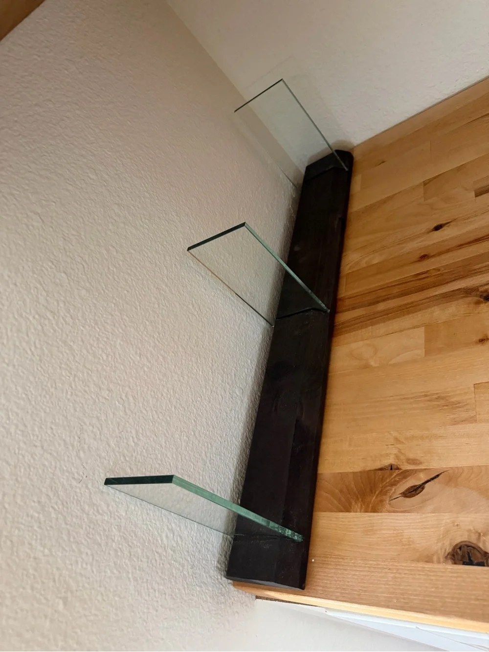 Window Wood and Glass Three-Tier Plant Shelf - White Pots